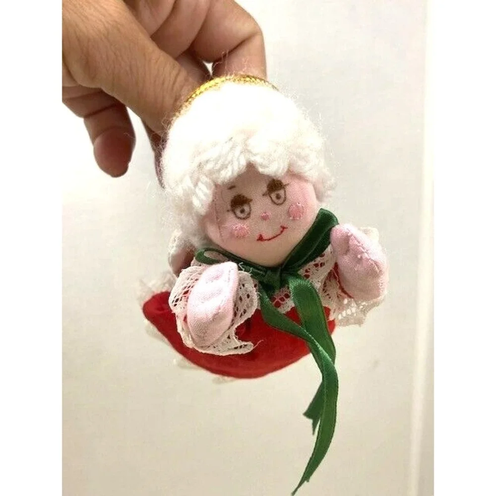 Vintage Annalee Doll Christmas Mrs. Claus Angel Halo Wings‎ Ornament